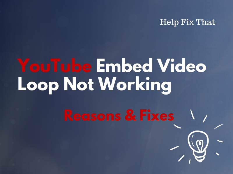 YouTube Embed Video Loop Not Working