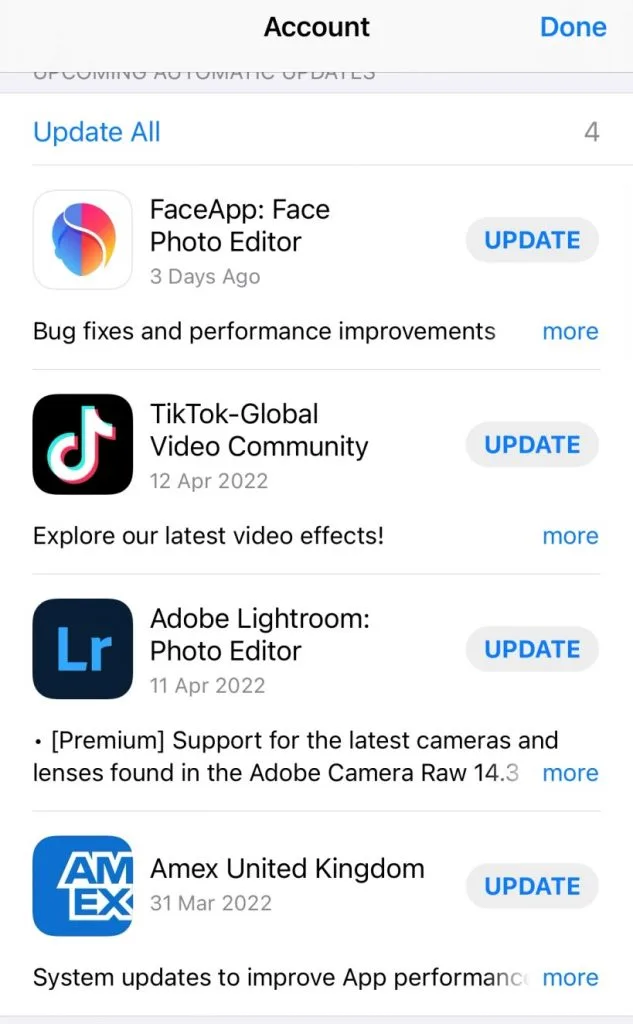 updating apps on iphone