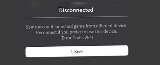 Why is Roblox showing Error code 264