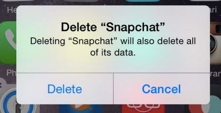 delete snapchat app