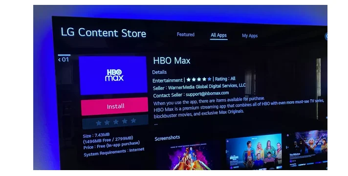 How do I get HBO Max app on my LG TV?