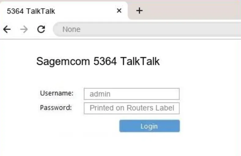 login to talktalk router