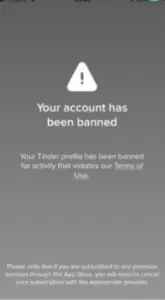 tinder account banned