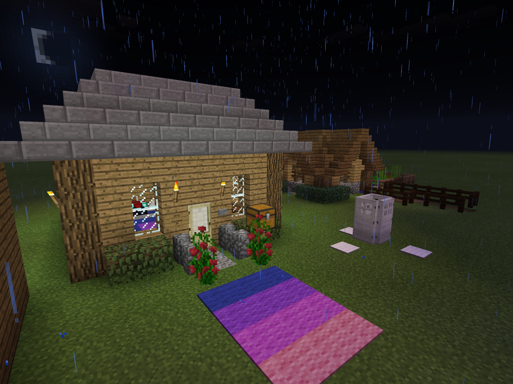 Minecraft House at Night