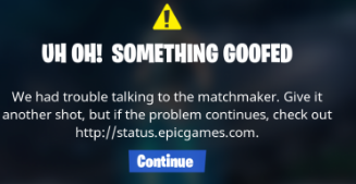 fortnite match error message
