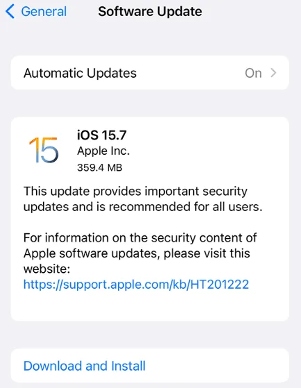 Updating system iPhone software