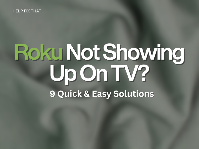Roku Not Showing Up On TV