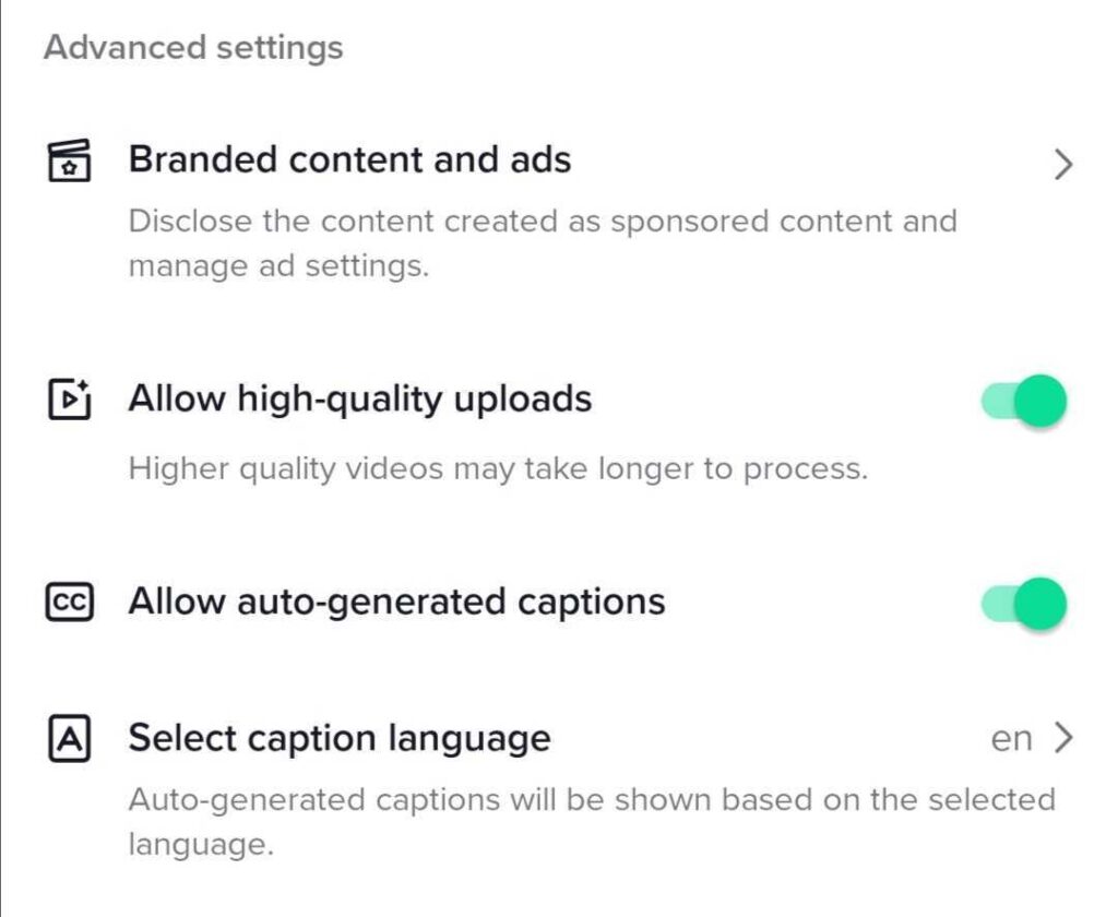 Allowing TikTok to Upload High-Quality Videos