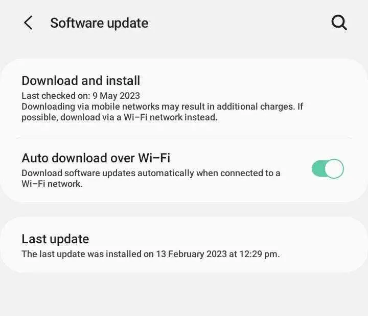 Updating Android software