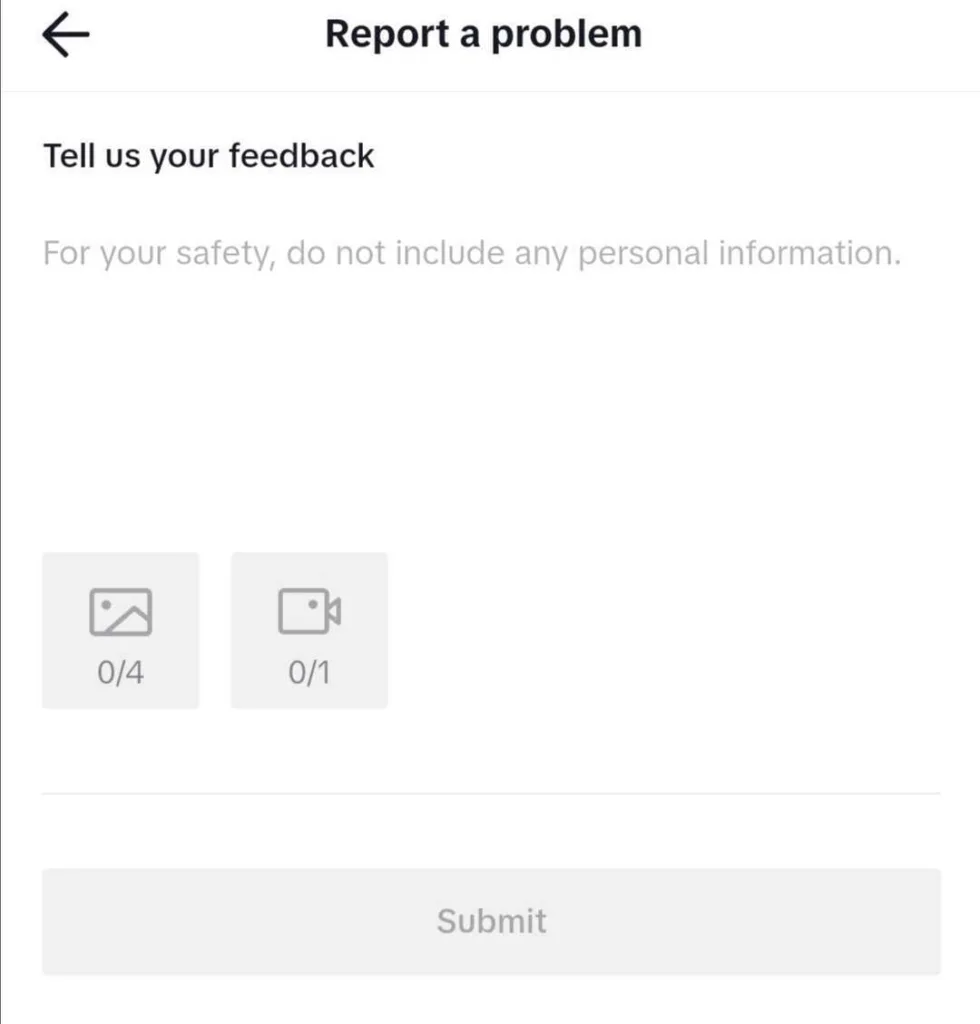 Reporting user with numbers to TikTok