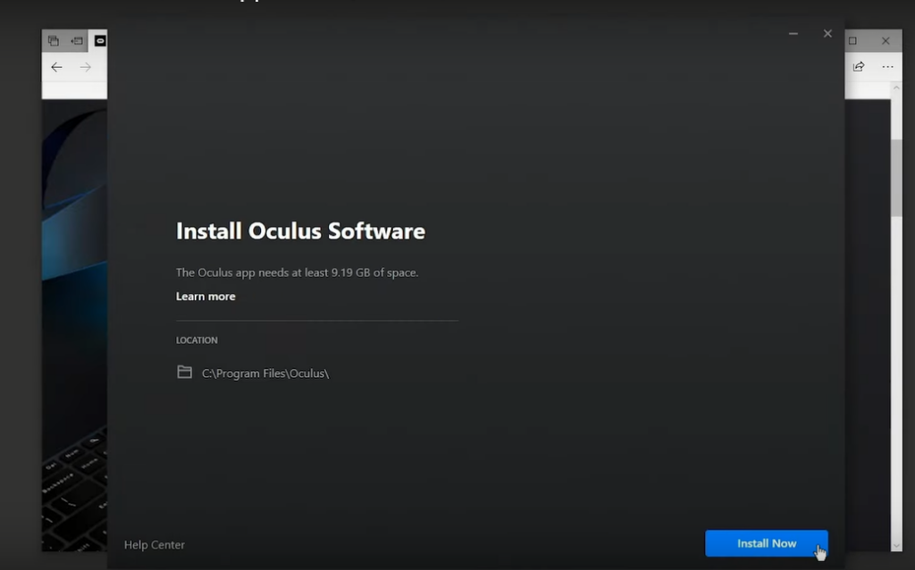 Installing Oculus PC app