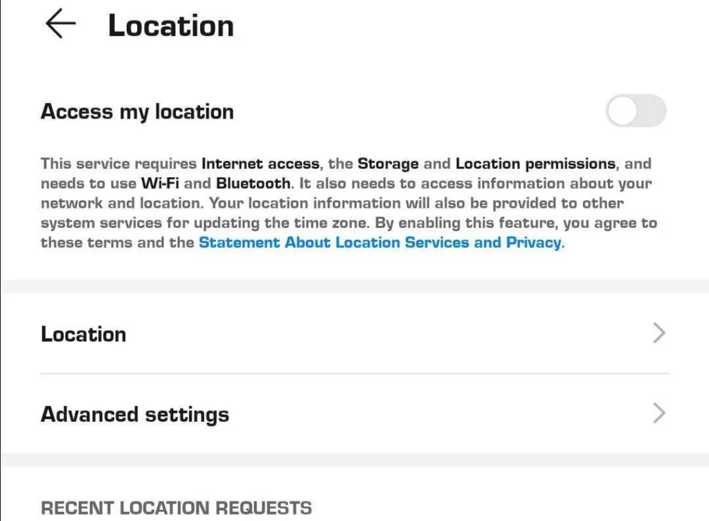 disabling location services on iOS