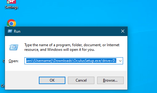 Installing Oculus app on different PC drive