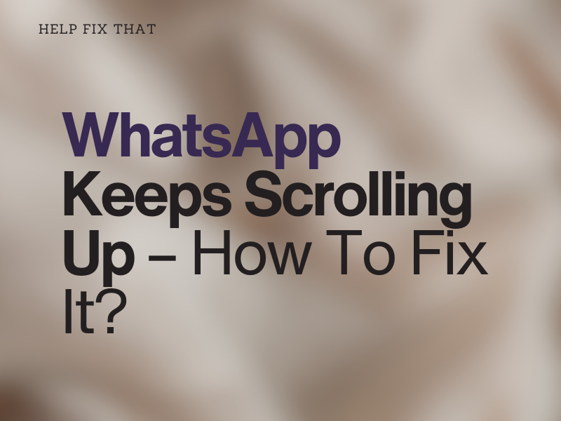 WhatsApp Keeps Scrolling Up – How To Fix It?