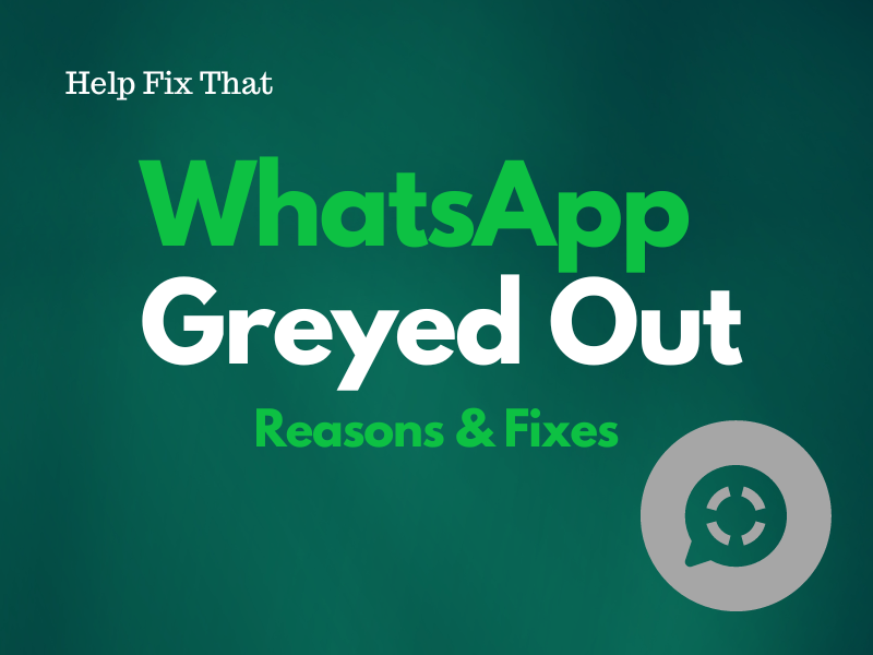 WhatsApp Greyed Out – Reasons and Fixes